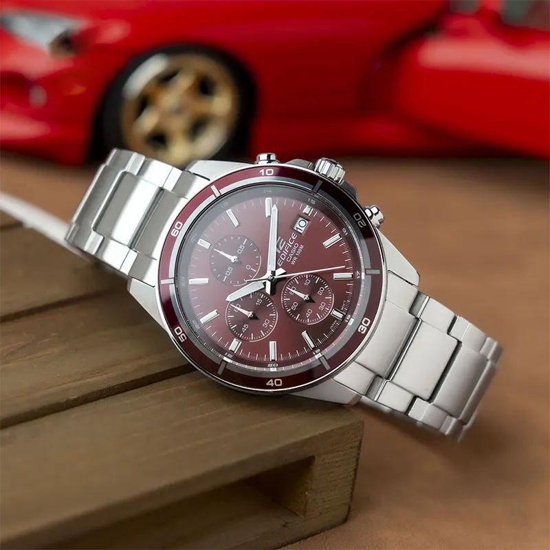 Casio Edifice Chronograph Red Dial Men's Watch-  EFR-526D-3AV